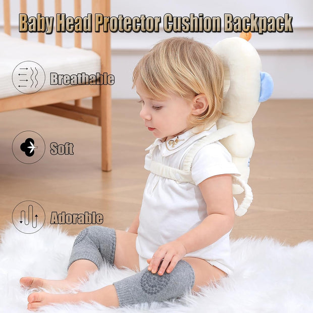 Baby Head Protector Cushion Backpack with 3 Knee Pads