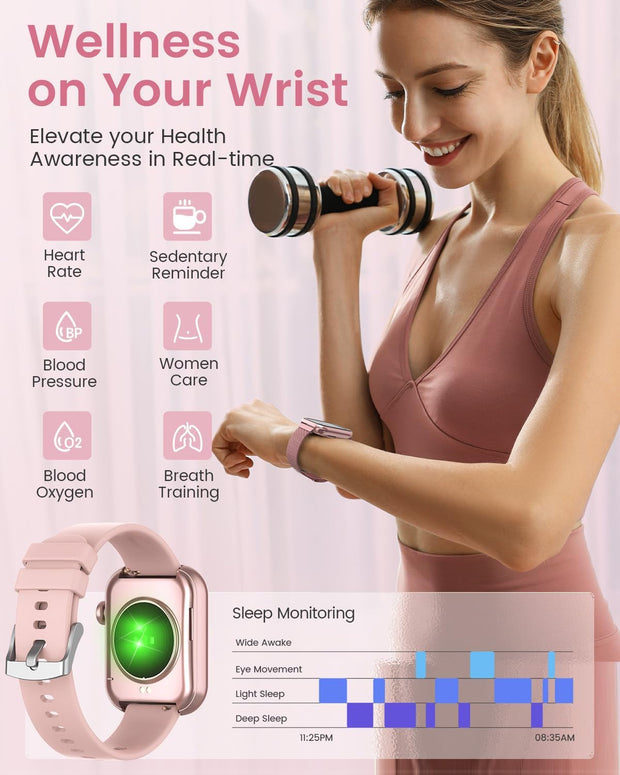 Fitness Tracker Smartwatch with Blood Pressure Monitor