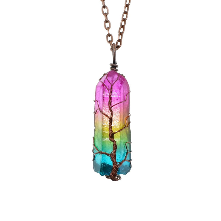 Crystal Pillar Tree of Life Pendant
