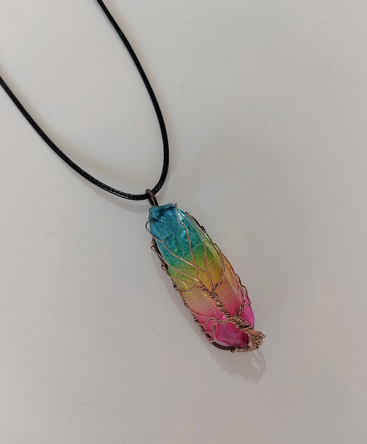 Crystal Pillar Tree of Life Pendant