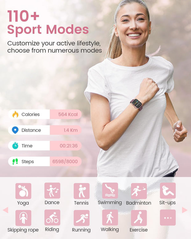 Fitness Tracker Smartwatch with Blood Pressure Monitor