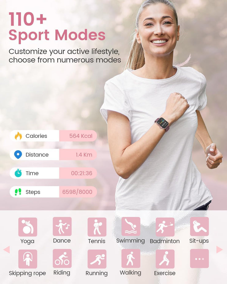 Fitness Tracker Smartwatch with Blood Pressure Monitor