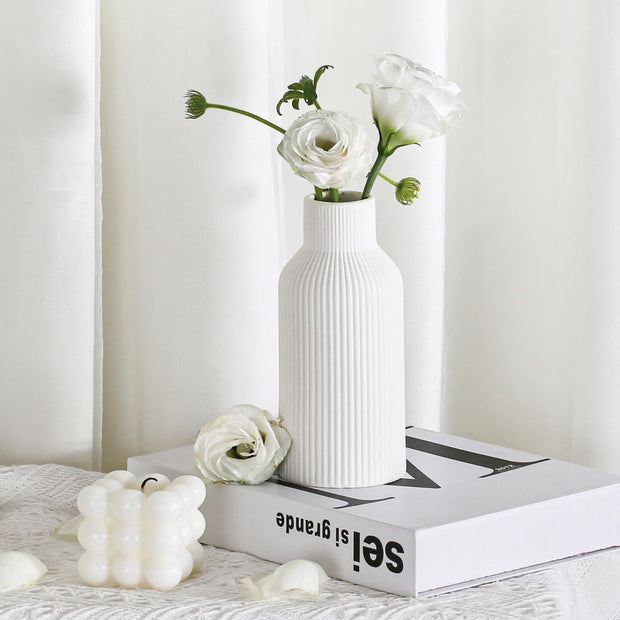 White Ceramic Flower Vase
