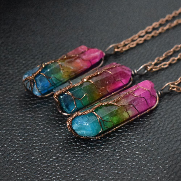 Crystal Pillar Tree of Life Pendant