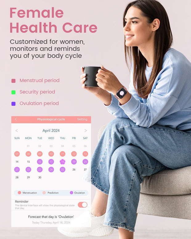 Fitness Tracker Smartwatch with Blood Pressure Monitor