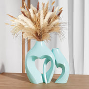 Heart Shaped Ceramic Vase Set of 2
