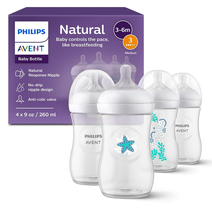 Baby Bottles with Natural Response Nipples 