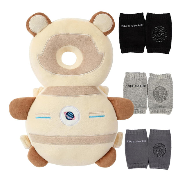 Baby Head Protector Cushion Backpack with 3 Knee Pads