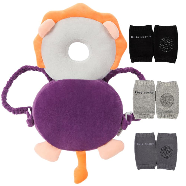 Baby Head Protector Cushion Backpack with 3 Knee Pads
