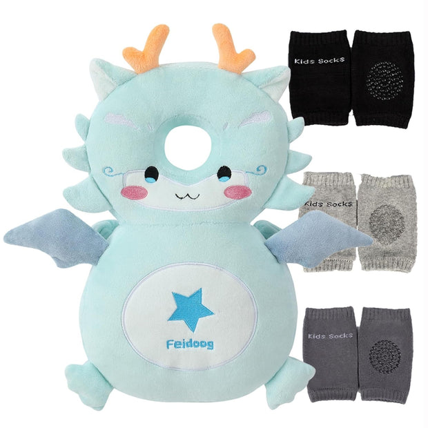 Baby Head Protector Cushion Backpack with 3 Knee Pads