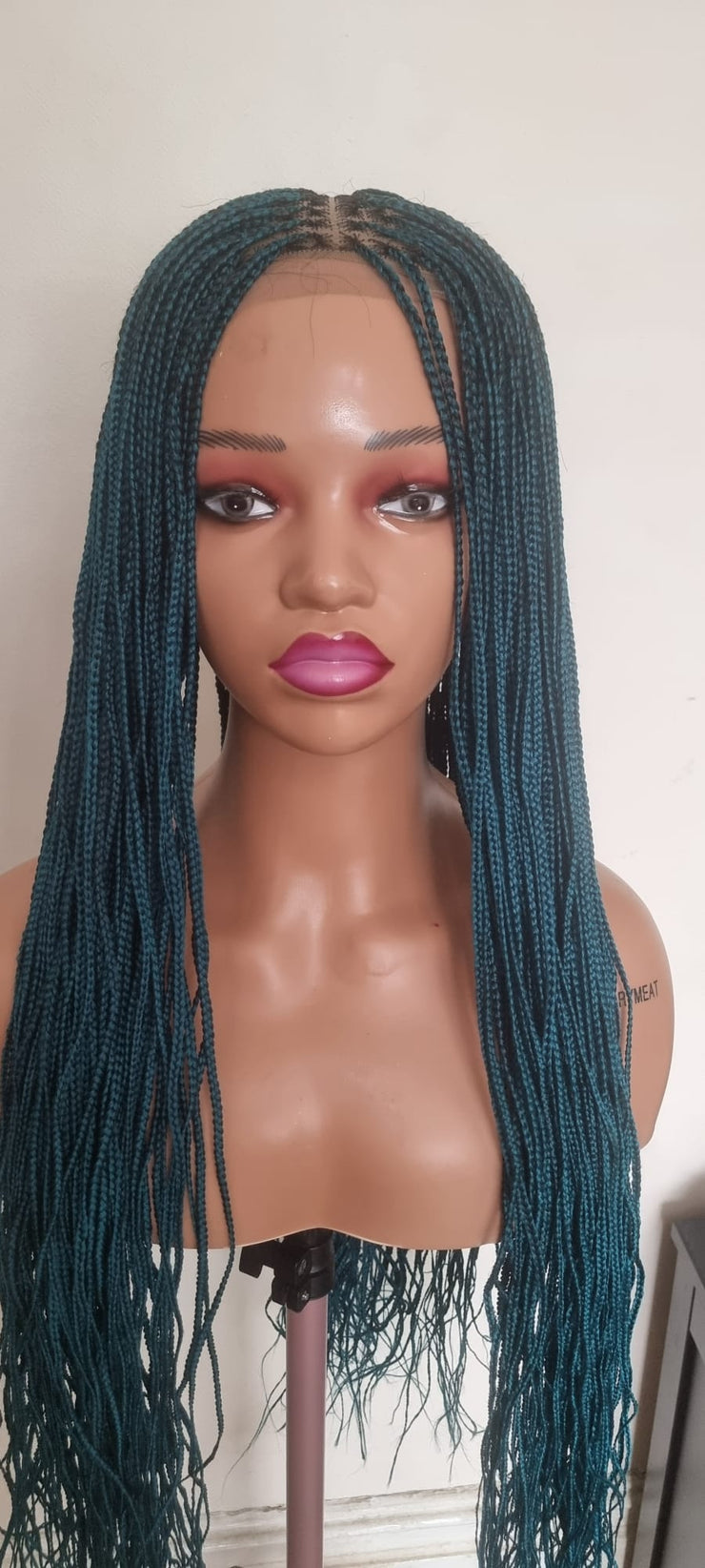 Teekayz 28-Inch Knotless Braids Wig – Emerald Green