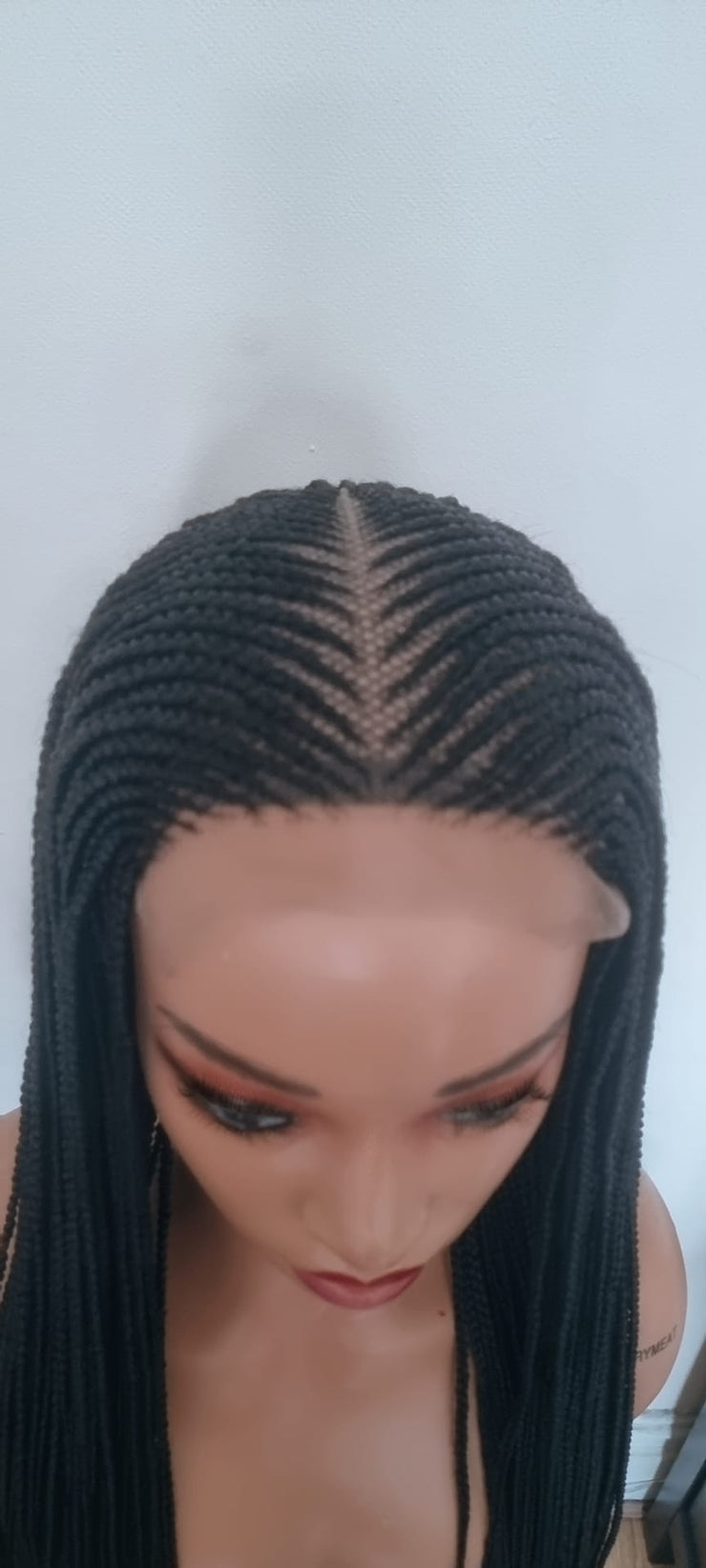 Teekayz 26-Inch All Back Braided Wig – Middle Part
