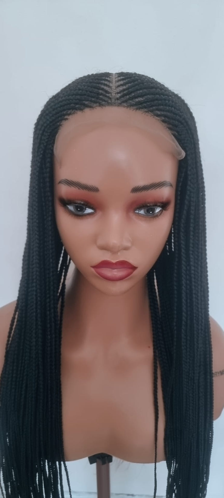 Teekayz 26-Inch All Back Braided Wig – Middle Part