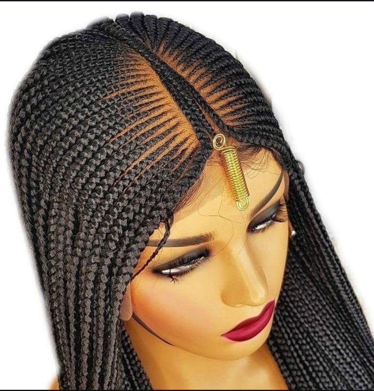Teekayz 30-Inch Cornrow Wig – Color 1 (Jet Black)