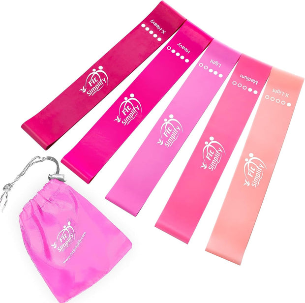 Resistance Exercise Bands with Instruction Guide and Bag