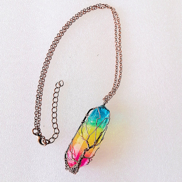 Crystal Pillar Tree of Life Pendant